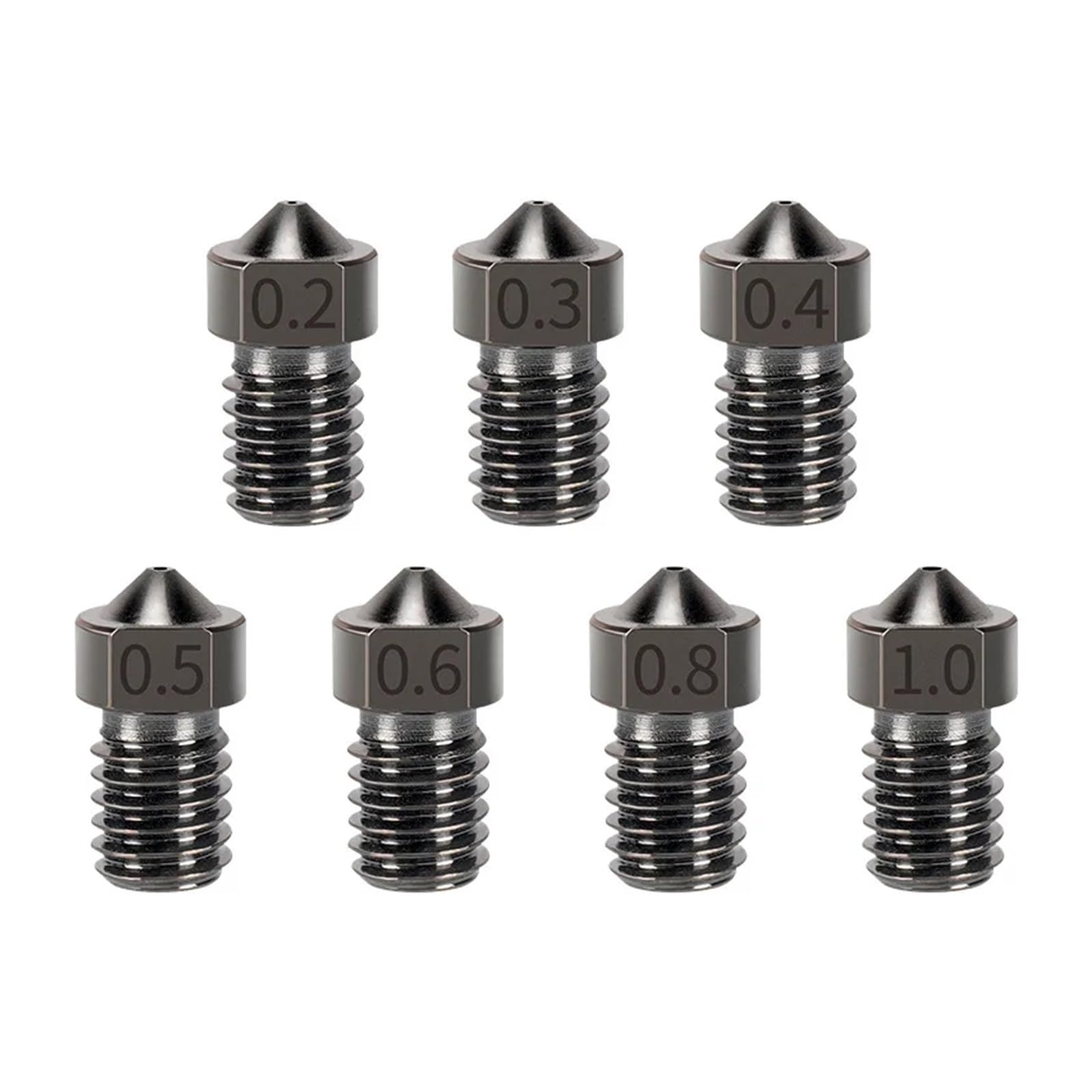 Hartowana stalowa dysza do drukarki 3D 0,2 mm-1, mm materiałów eksploatacyjnych 1,75 CR10 CR10S Ender-3 Głowica wytłaczarki Części dyszy(10Pcs for 1.75mm,0.8mm)