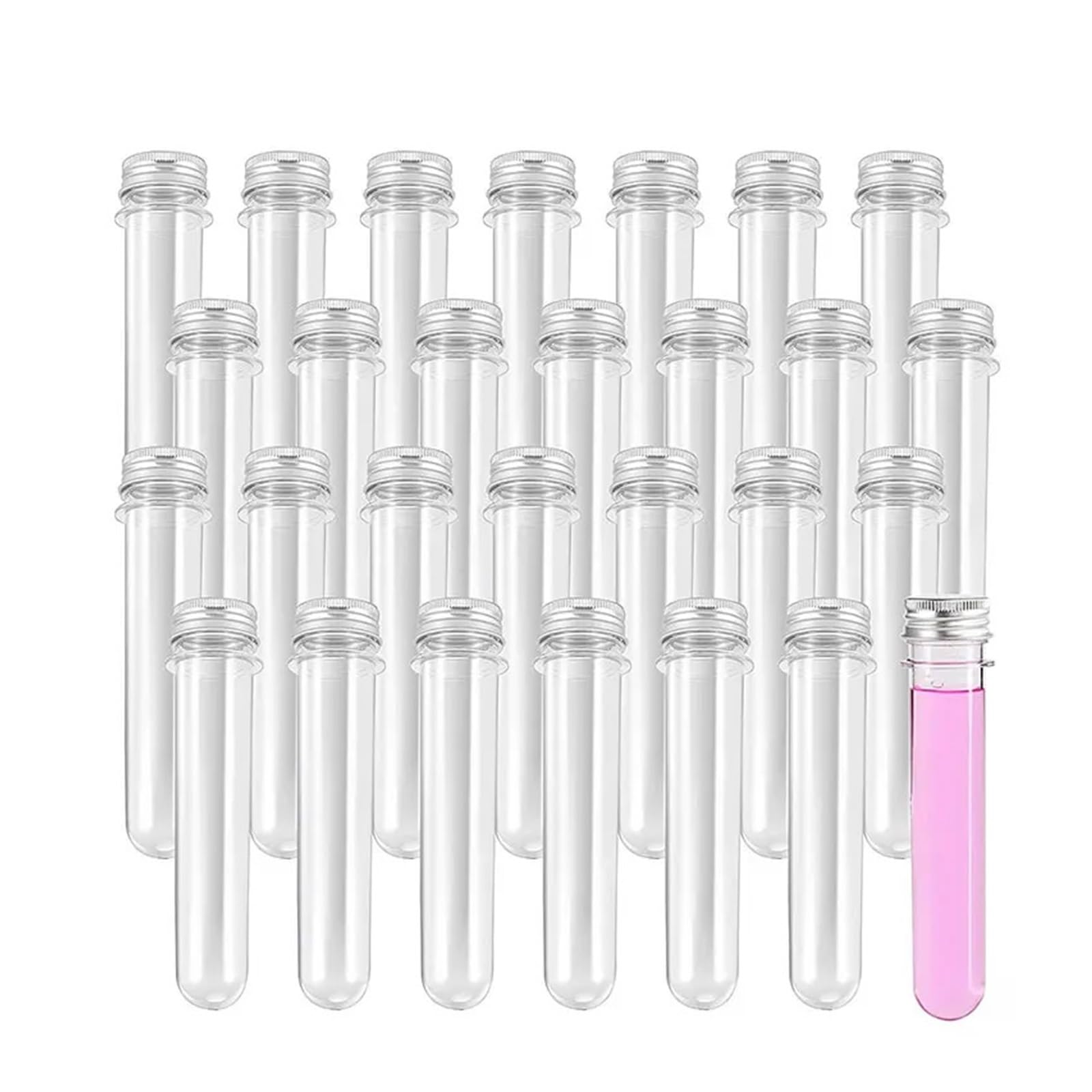 yingyingjia 20 szt. przezroczystych plastikowych probówek z pokrywkami, 40 ml, organizer na tubki cukierkowe z zatyczkami zabezpieczającymi przed wyciekiem, pojemnik na próbkę soli do kąpieli
