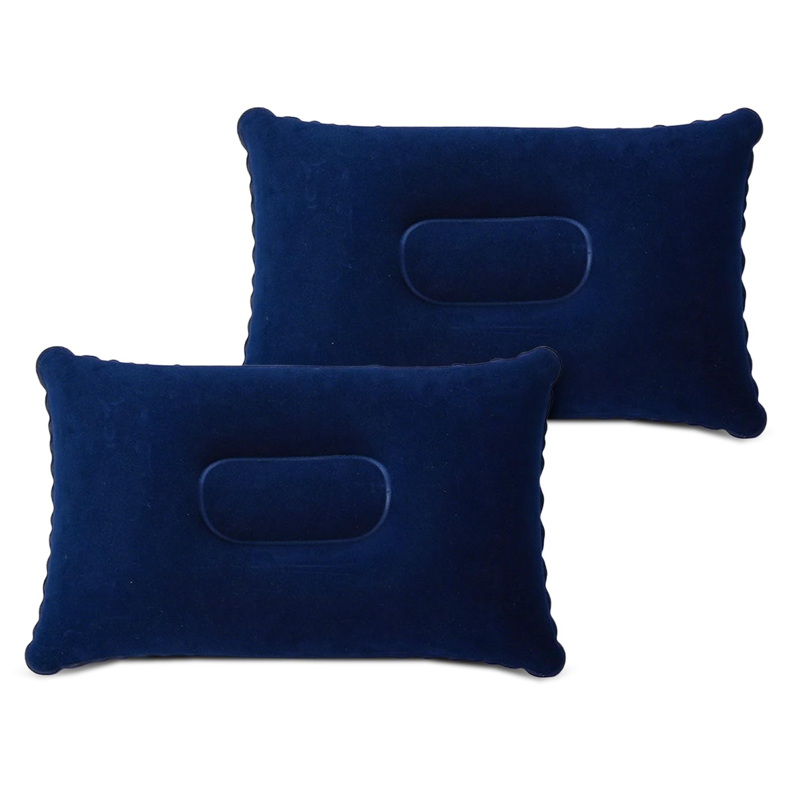 Oreillers Gonflables Flintronic – Lot De 2, 34x22 Cm, Ultralégers, Pour Camping, Voyage, Bureau Ou Avion (gris + Bleu Marine)