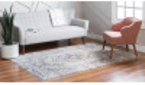 Miniatura 5 de Unique Loom Charm Collection - Alfombra de área bohemia, medallón, borde, pelo alto-bajo, moderna, tradicional, 5 pies 0 pulgadas x 8 pies 0