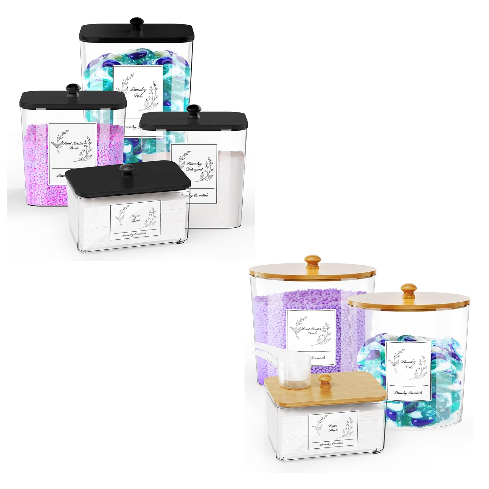 Amazon.com: COAZEX 7 Pack Plastic Laundry Pods Container & Dryer Sheet ...