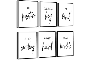 Framed Inspirational Wall Art Canvas Quote for Office