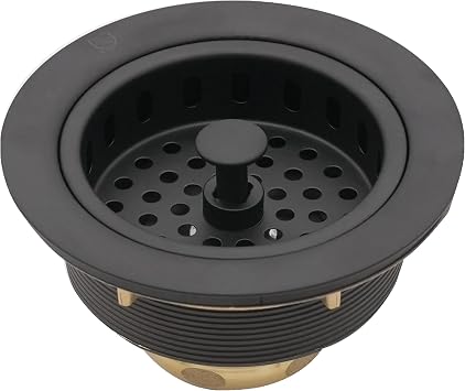 Westbrass R214-12 3-1/2-Inch Large Post Style Kitchen Sink Basket Strainer, Oil Rubbed Bronze
