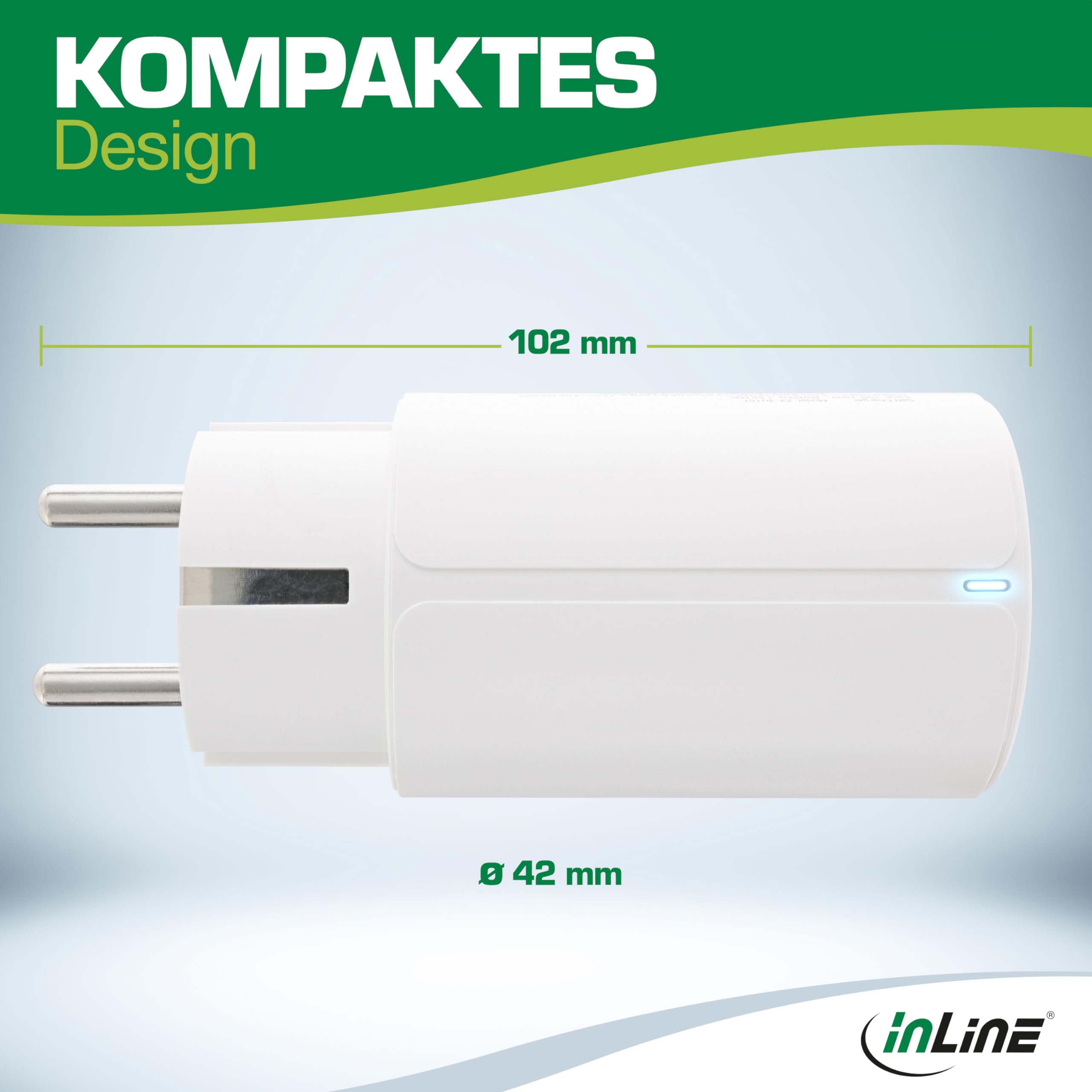 InLine Caricatore USB GaN 65W A 3 Porte (2 USB-C + 1 USB-A) - PD3.0, QC4+, Caricatore Rapido Per MacBook, IPhone, IPad