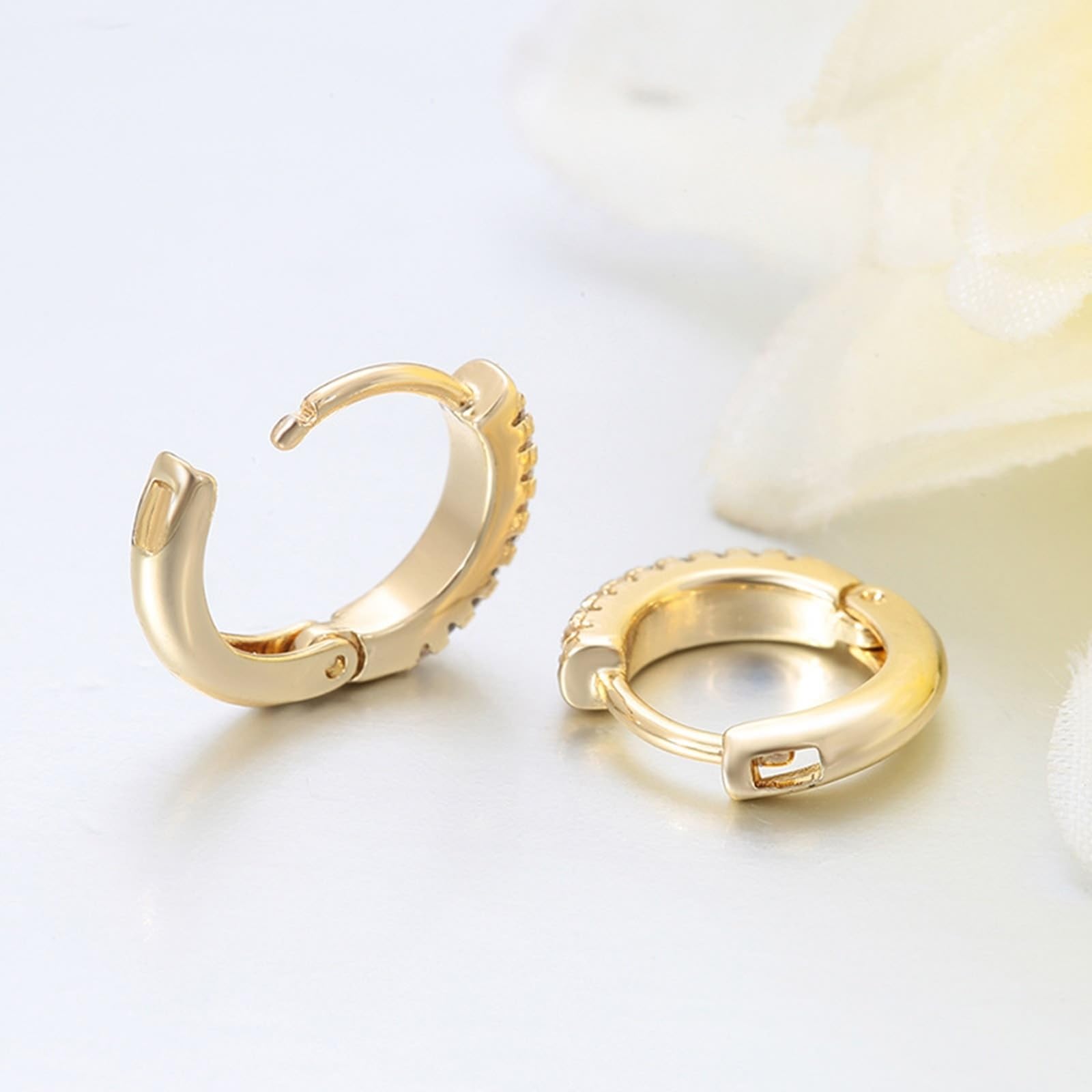 Prawdziwe złoto biżuteria z żółtego złota Au 375/585/750 kolczyki z moissanitem, klasyczne kolczyki 9K/14K/18K Gold Creole
