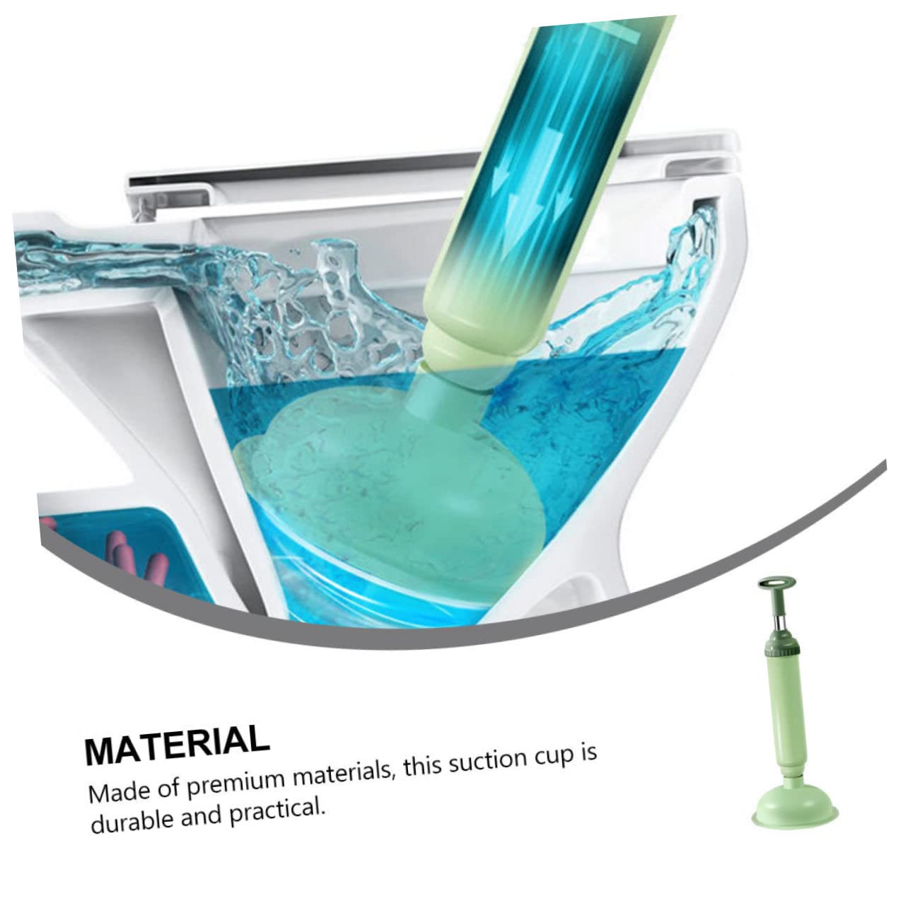 Alipis Stura Water a Pressione 2 Pezzi, Ventosa per WC in PVC e Acciaio Inox, Pulitore di Fognature per Casa e Hotel, Facile da Pulire