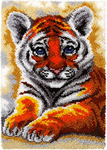 Orchidea - Latch Hook Rug Kit - Young Tiger - Printed Canvas - 4.5 Count - for Adults - 4121, 30.4121 Printed canvas