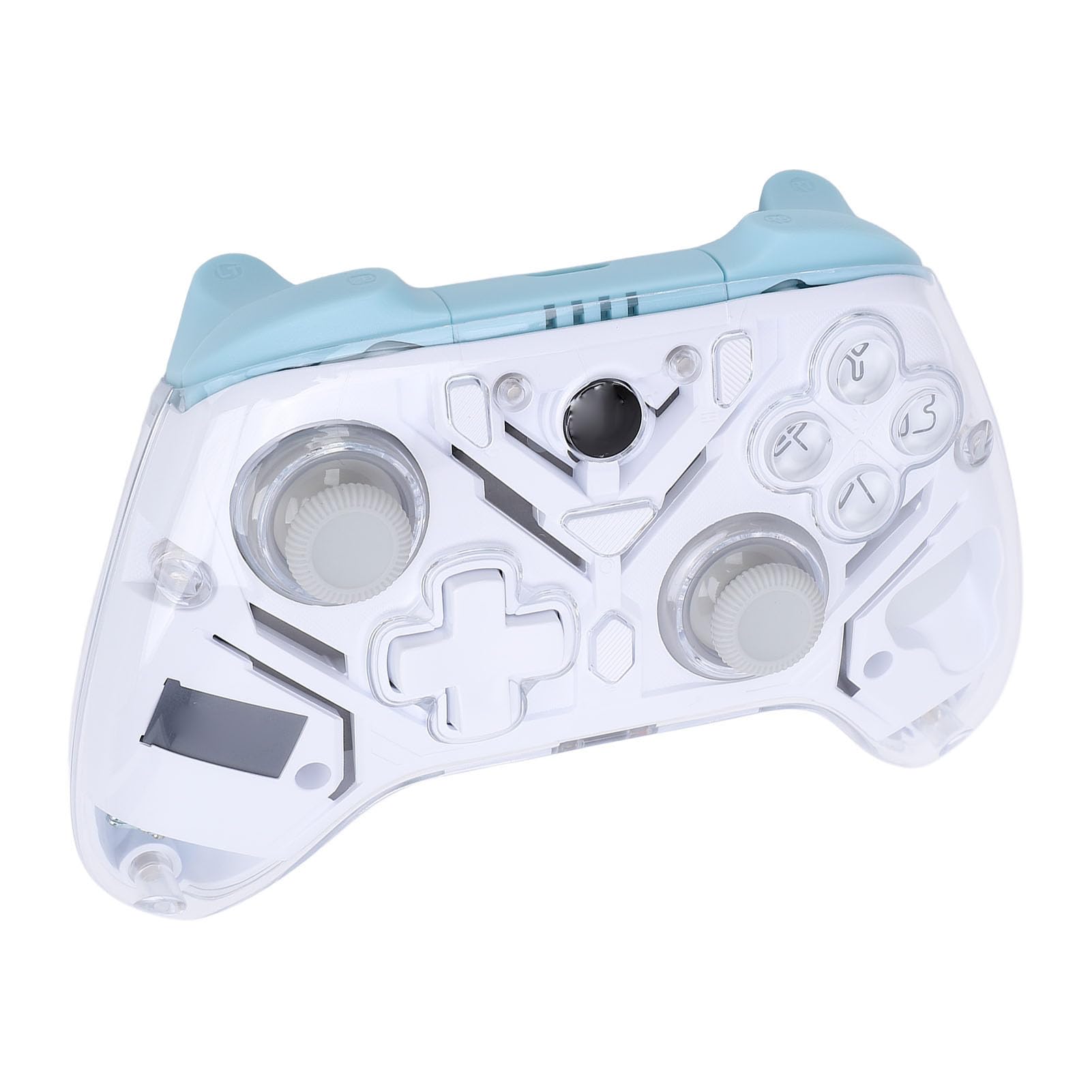 Sxhlseller Controlador de Juegos Inalámbrico 2.4G/Bluetooth con Joystick y Disparadores de Efecto Hall, Tasa de Sondeo de 1000 Hz, Giroscopio de 6 Ejes, Luces RGB, para PC, Steam Deck, (WHITE)