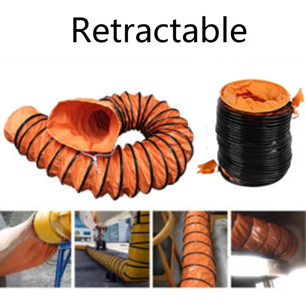 Lüftungsschlauch 25cm 30cm 50cm Flexibel Kanalschlauch Warmluftschlauch Lufttransportschlauch 2m 10m Länge Baulüfterschlauch Ausziehbar Schlauch Für Baulüfter(2m/6.6ft,200mm/7.9in)