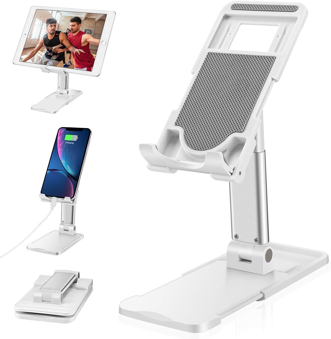 Cell Phone Stand for Desk,Tablet Stand Adjustable Height Angle Phone Stand,Cell Phone Holder/Tablet Holder Compatible with iPhone11 8 7 Pro Xs XR Galaxy Samsung/iPad/Nintendo Switch (New Upgrade)