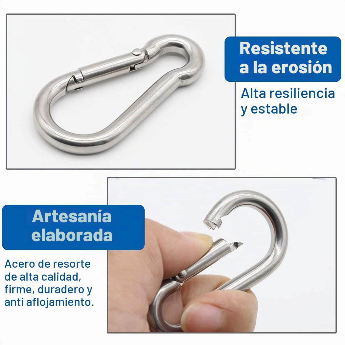 Anclaje Pared 6cm(16piezas) Ganchos de Techo, 8 Anclaje Techo y 8 Mosquetones, MgcTolBox Kit de Montaje para Toldo para Sillon Colgante, Saco Boxeo, Parking Perros Pared