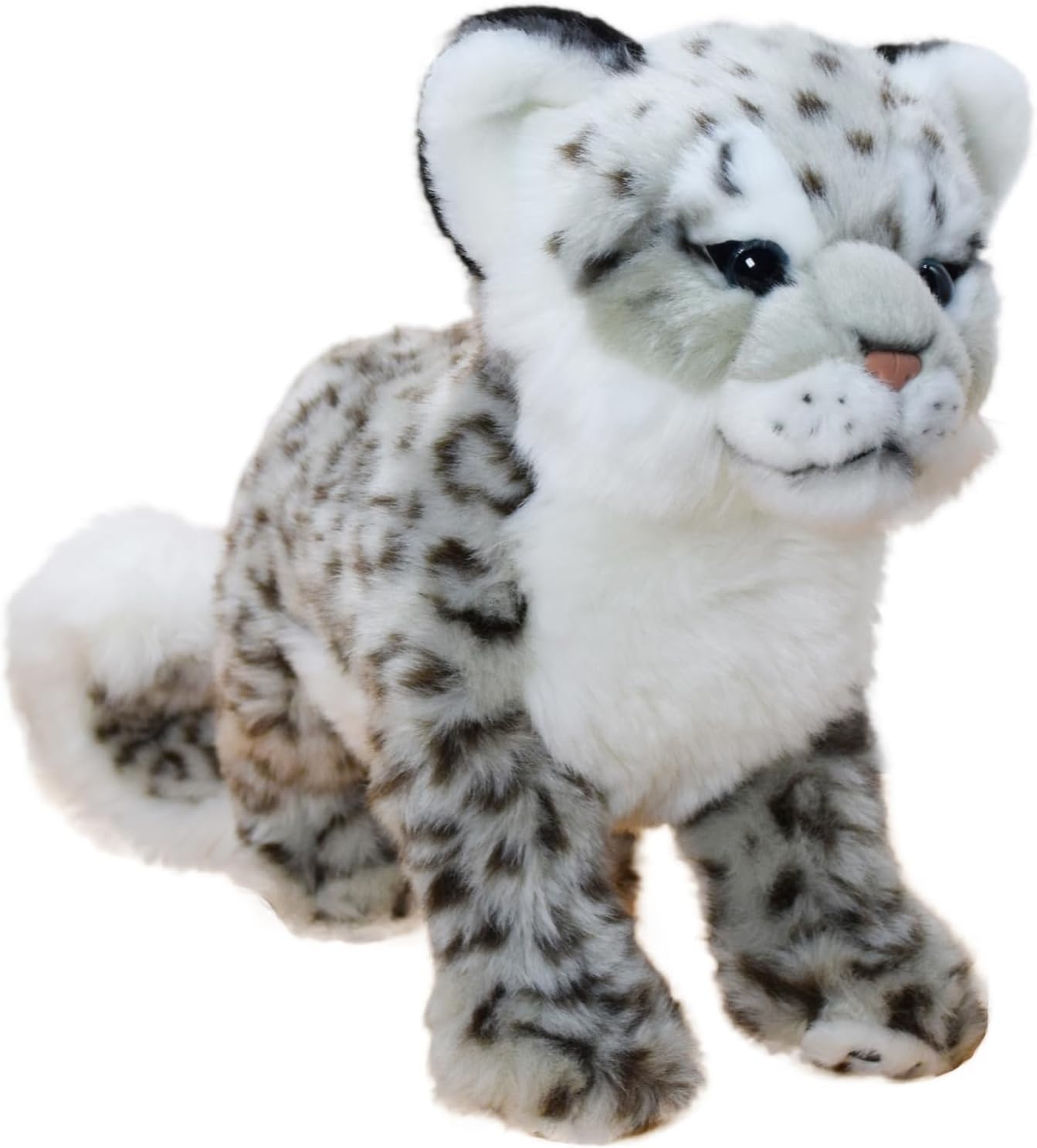 PuffPurrs Snow Leopard Stuffed Animals Plush Toy, 18 Inches Realistic White Leopard Plushies