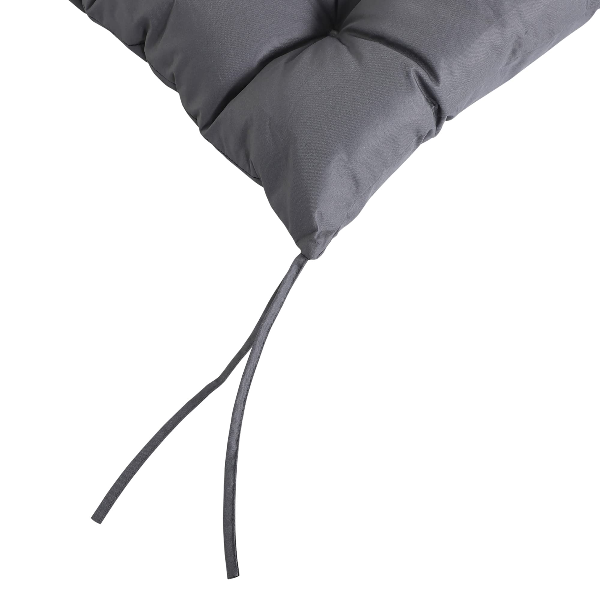 Outsunny Set 2 Cuscini per Sedie da Esterno con Lacci di Fissaggio, Cuscini da Esterno Imbottito in Poliestere e Cotone, per Sdraio Prendisole Poltrona, 50x98x8 cm, Grigio Scuro