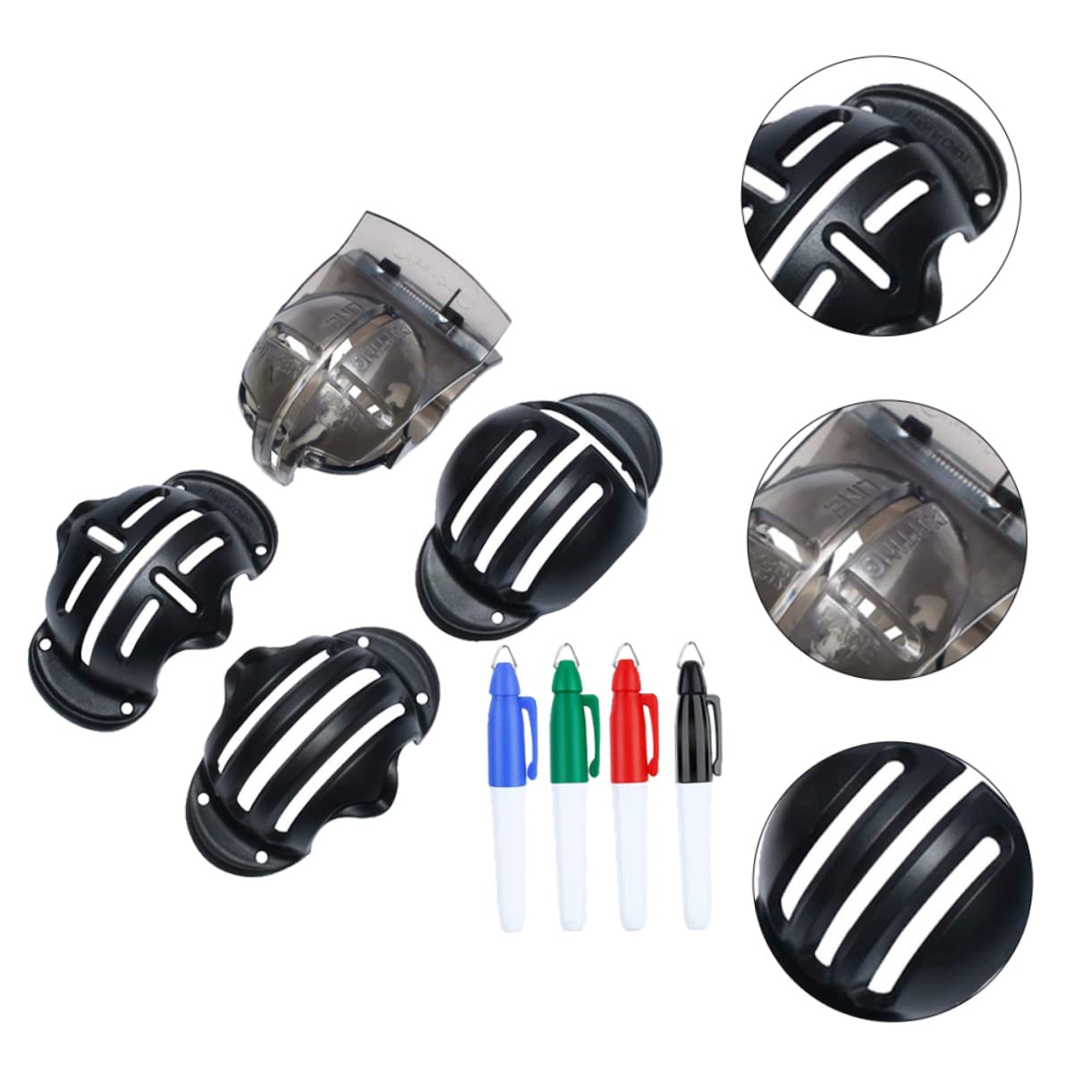 Abaodam Zeilenzeichnung Set Strichzeichnungsmarker Linienmarkierung Markierungsgolf Golfmarker Werkzeug Golf Liner Tool Golfball-Marker Golfzubehör Kit Stift malen Zufällige Farbe