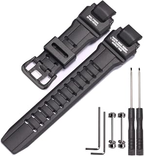 Rubber Strap Compatible with Casio GW-4000 GA-1000 GW-A1000 Watch Replacement Resin Band Men' Sports Waterproof Black Bracelet