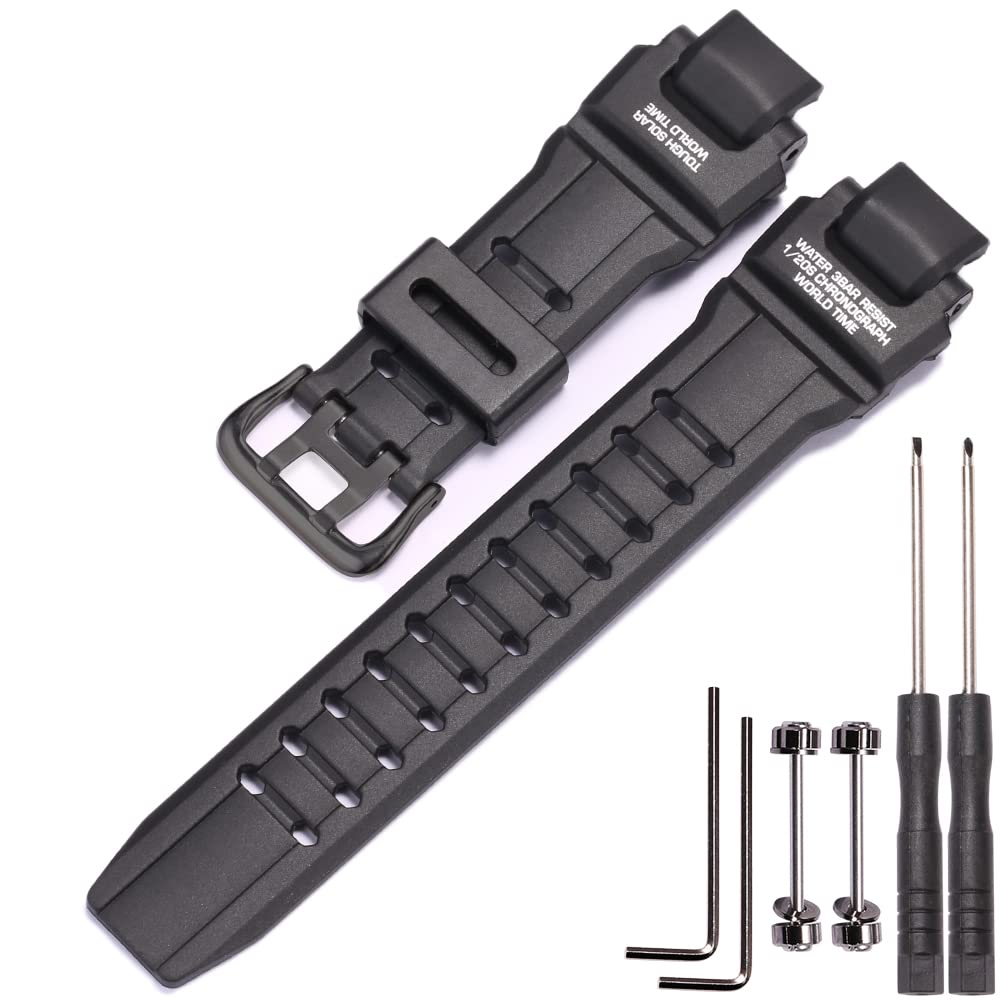 MCXGLRubber Band Compatible with Casio GW-4000 GA-1000 GW-A1000 Replacement Resin Band Men Sports Waterproof Black Watch Accessories
