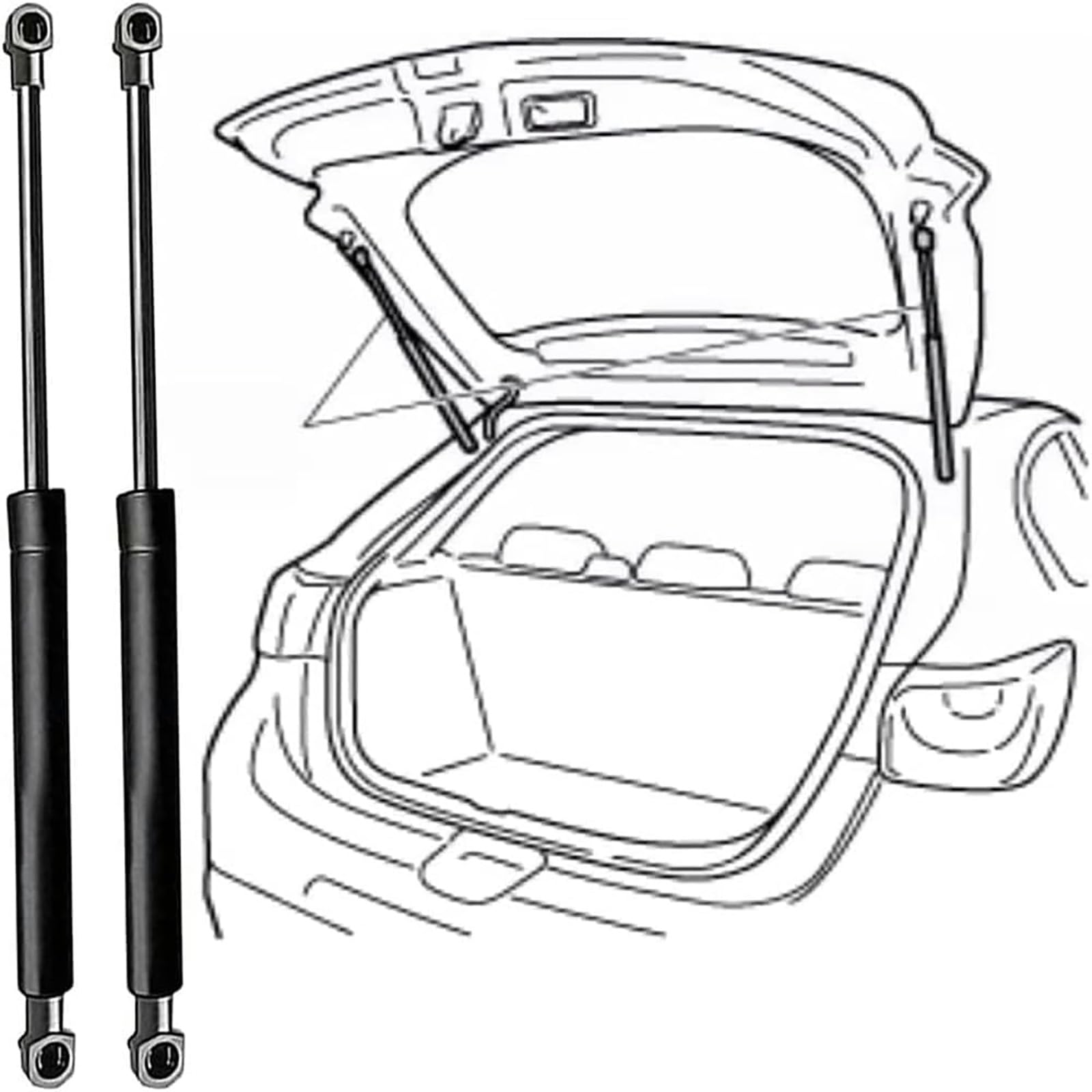 2 Pcs Car Boot Gas Struts For Citroen DS4 2011-2015, Boot Trunk Rear Tailgate Springs Holder Gas Struts Springs Lift Prop Shocks Accessories - View #2