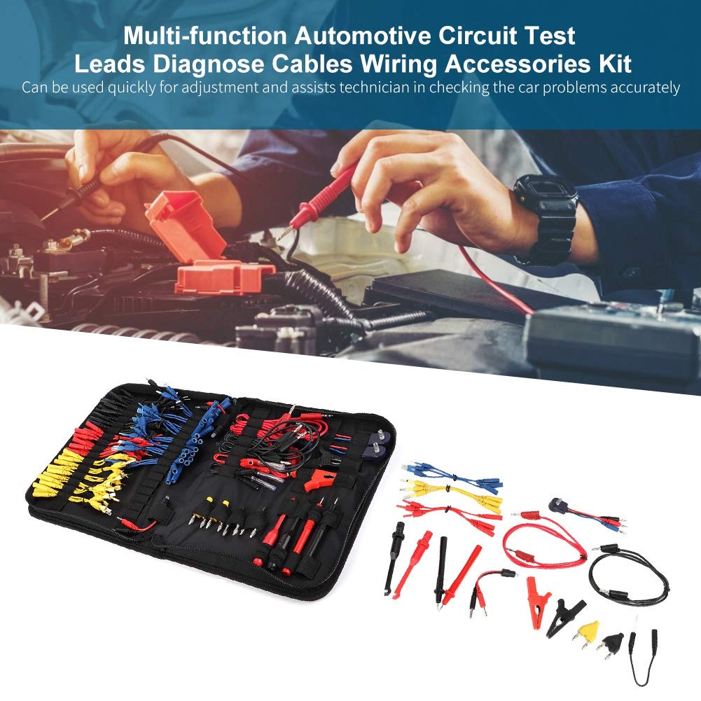 Ausla Kit Completo de Cables de Prueba Automotriz, Cables de Prueba de Circuito Multifunción con Luces LED, para Simulación SRS, Electrónicas y Sonda