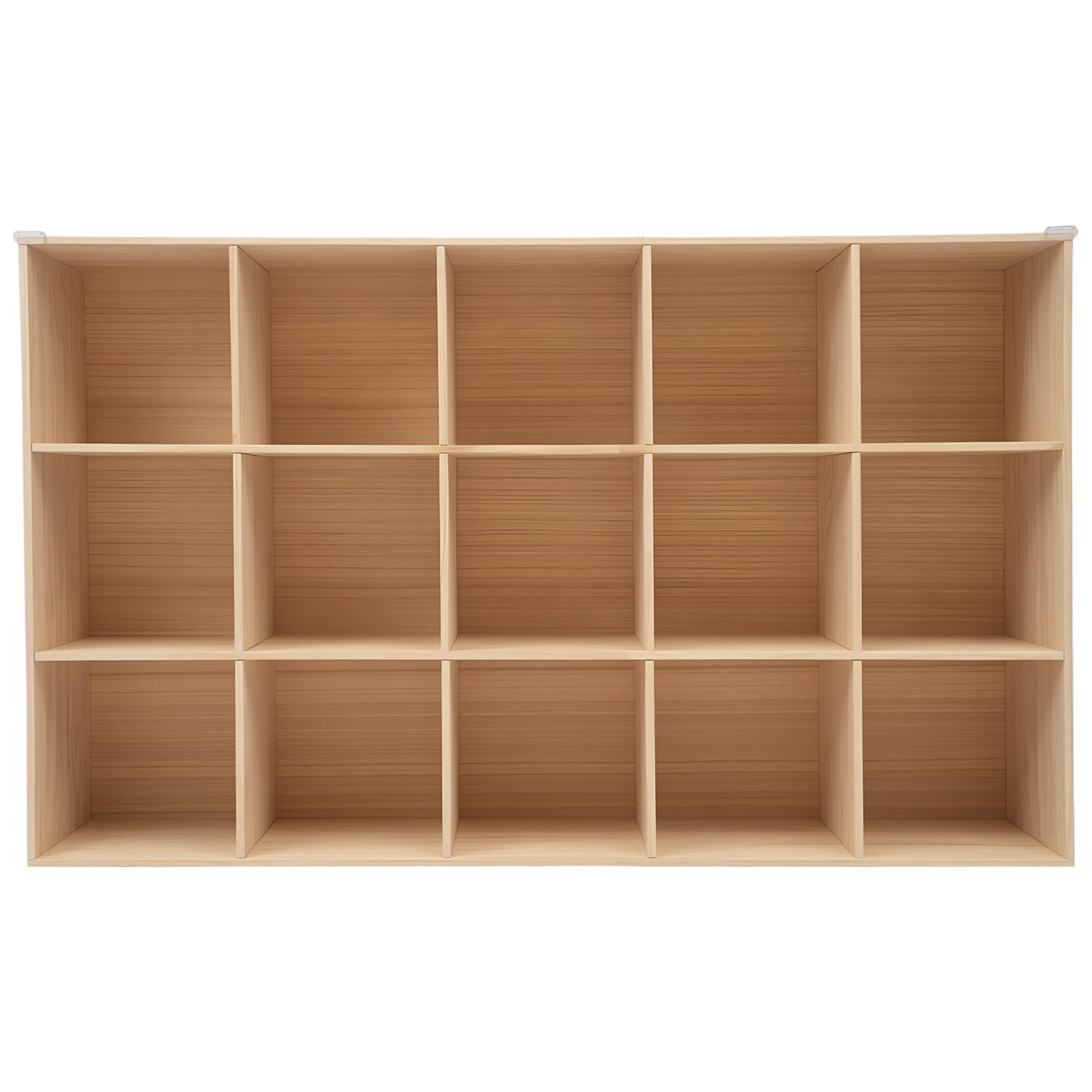 Bücherschrank aus Holz, Würfelregal aus Massivholz, Bücherregal, Büroregal, Standregal, Raumteiler, für Wohnzimmer, Schlafzimmer, Büro, Kinderzimmer, 150 x 30 x 90cm (15 Fächern)