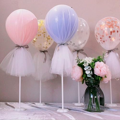 Miniatura 2 de Juego de 15 soportes para palos de globos, copa de globo con poste de globo y soporte de mesa de escritorio para boda, cumpleaños, baby shower,