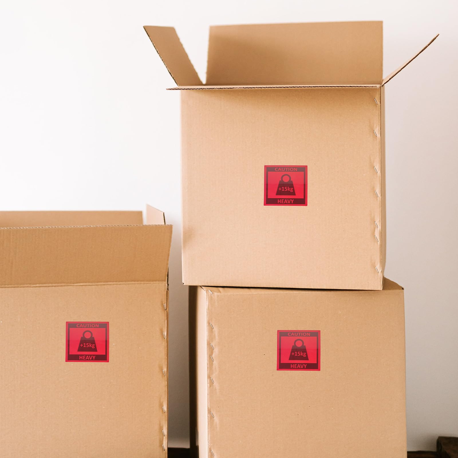 Achtung Schwere Aufkleber für Versand und Umzugskartons mit Starkem Klebstoff und Auffälligem Warnsymbol 500 Etiketten pro Rolle für Lager und Transportverpackung