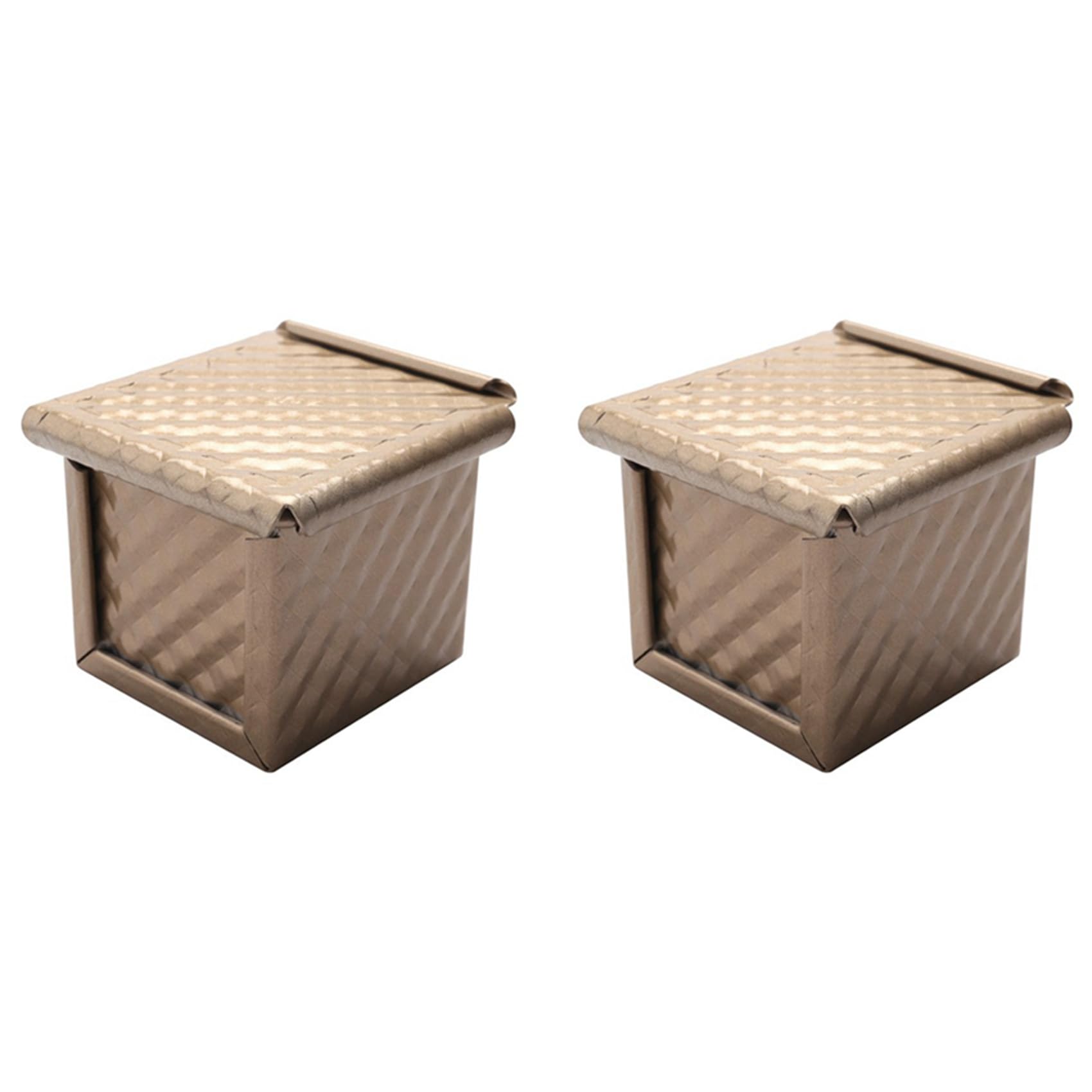 Vjsujehgy 4PCS Square Loaf Pan with Lid Toast Mold Bread Pan Pullman Loaf Pan with Cover Non-Stick Mini Water-Cube Toast Box