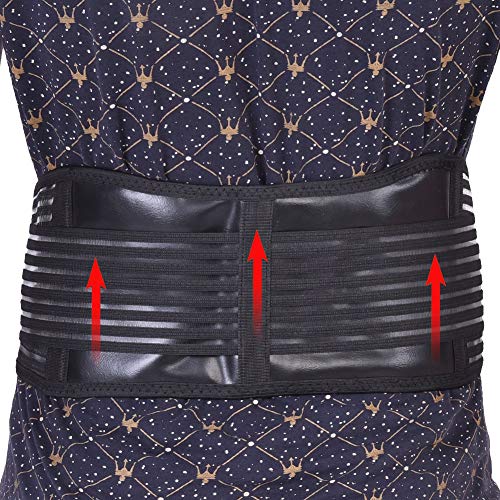 Lower Back Brace Support Tourmaline Self-Heating Lumbar Support Wrap Unisex Therapy Waist Belt With Breathable Mesh And Dual Adjustable Straps For Back Lower Back Lumbar Pain Relief (L - Black) #TOP7