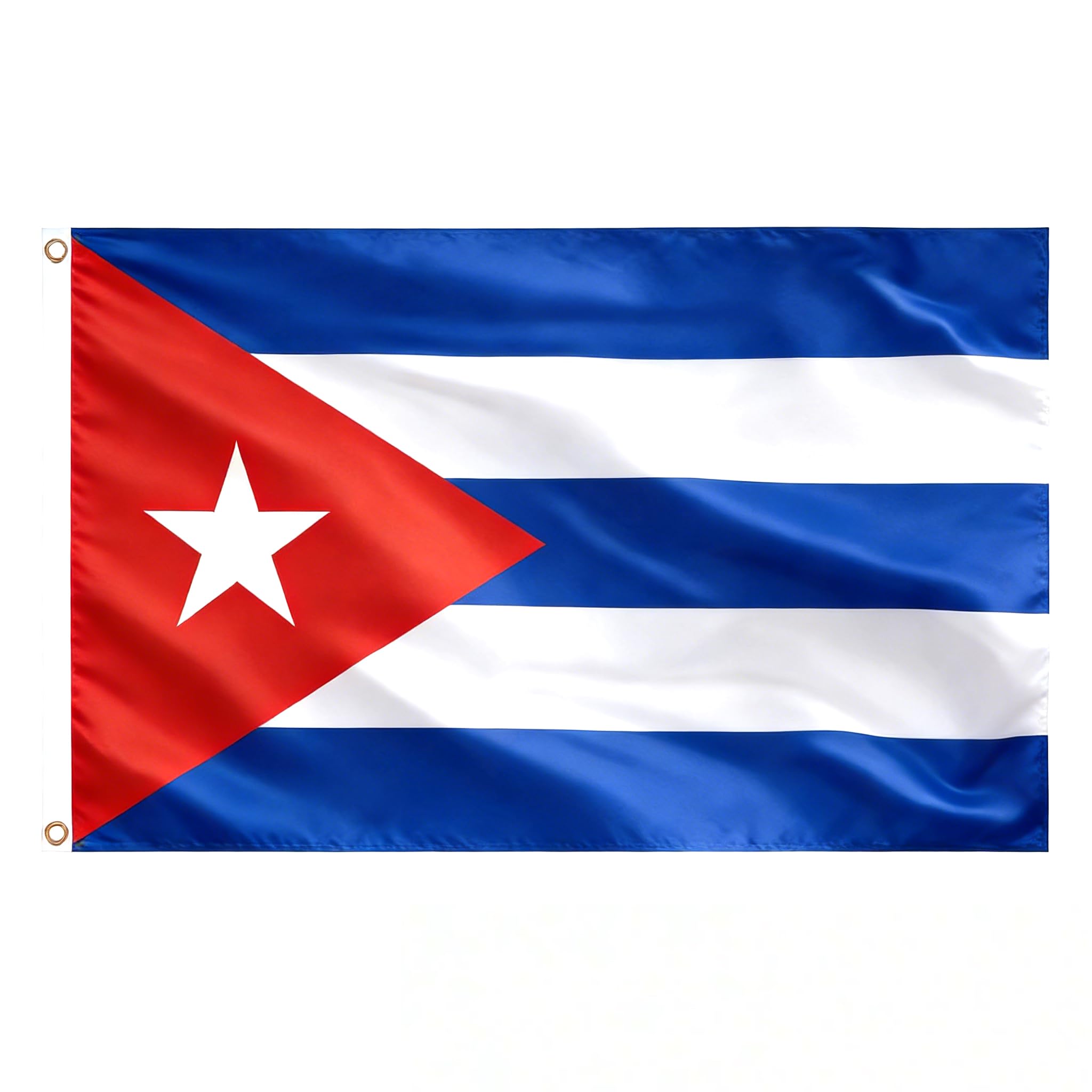 AhfuLife Cuba Flag 5ft x 3ft for Party Decorations, 1Pcs Large Cuban Flag Polyester Double Side with Brass Eyelets for National Day Culture Day Decor Garden Street Indoor Outdoor Decorations — image 1