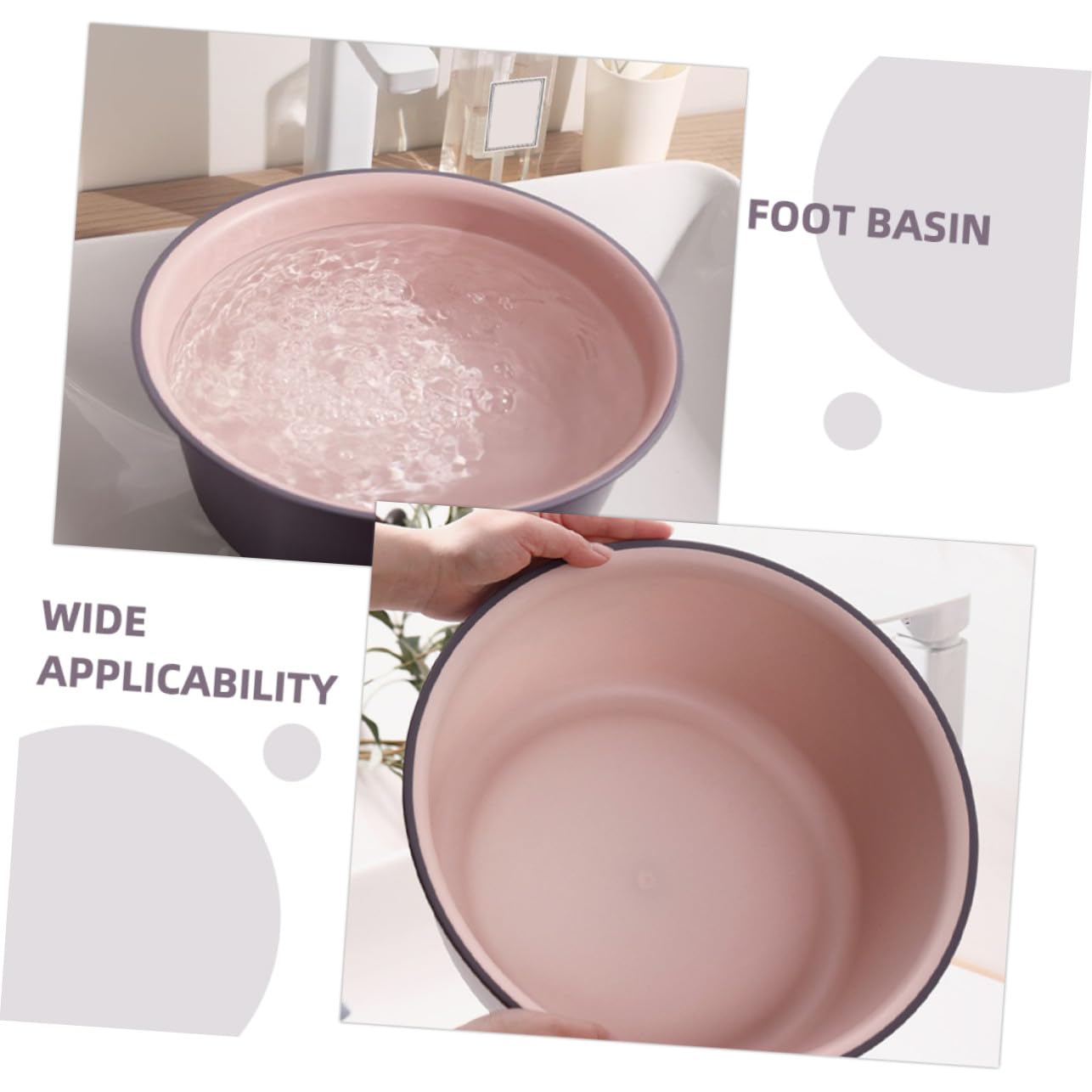 Vasca per Pediluvio Rotonda in Pp Resistente, Design Versatile e Facile da Pulire, per Momenti di Benessere Domestico e Lavaggio Piedi Rilassante