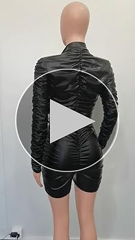 【Anyone more】Is Leather Short Padding Jumper Amazon.com: Yuopeid Pullover Stretchy Leather One Piece