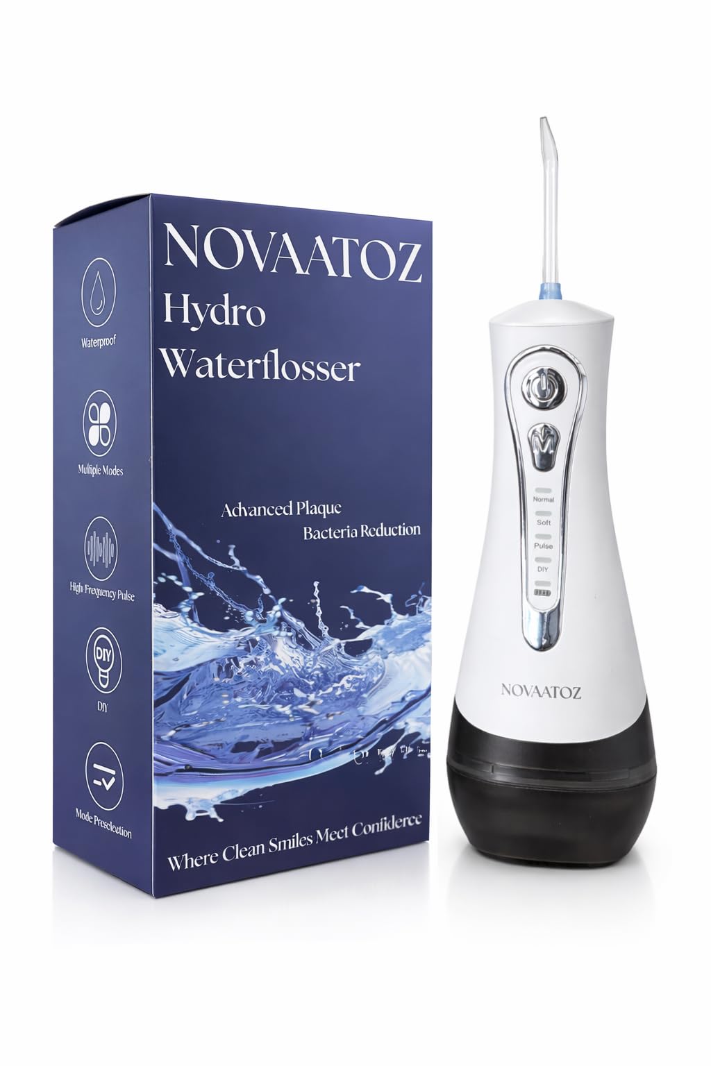 Hydro Advance 2 0 Cordless Water Flosser for Teeth Cleaning 0 6mm Precision Jet 4 Pressure Modes 320ml