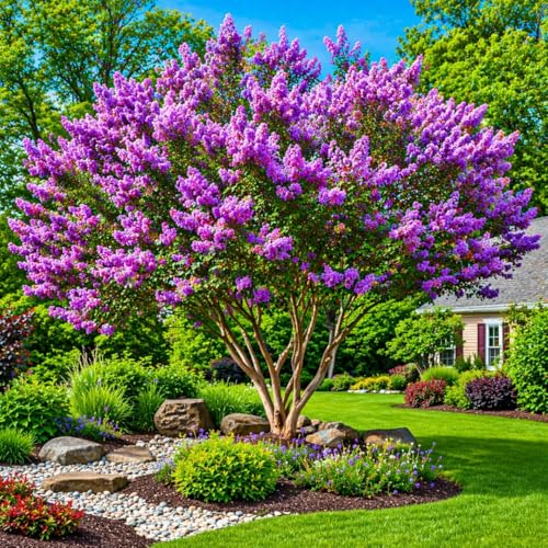 2 Purple Crape Myrtle Trees - 6-12 Tall Live Plants