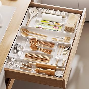 Amazon｜ZATAO カトラリーケース 4面伸缩 スライド カトラリー
