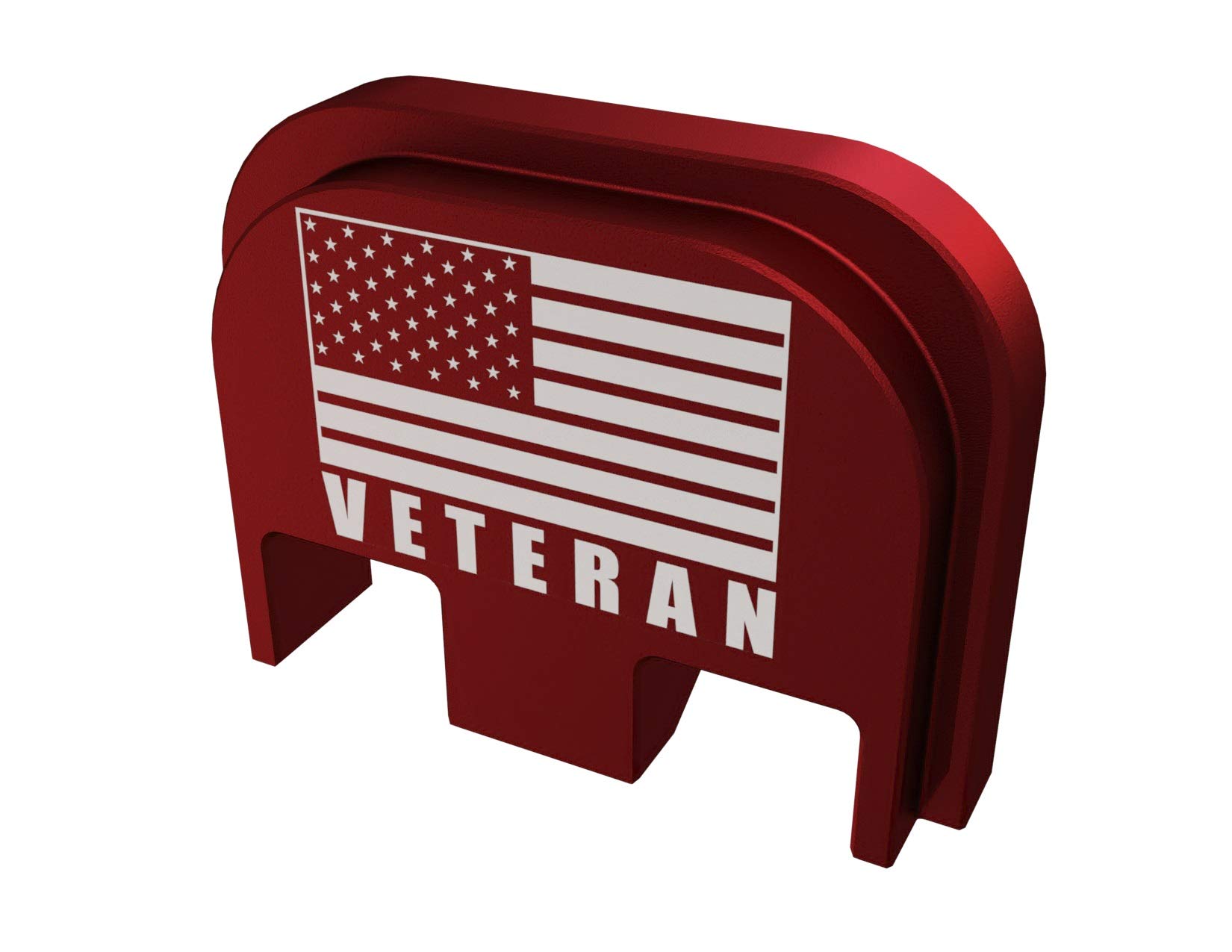 Rowe Tactical Rear Slide Cover Back Plate for Glock Gen 1-5 - Red US Flag Veteran- for Glock G17 G19 G21 G22 G23 G24 G26 G27 G29 G30 G31 G32 G33 G34 G35 G36 G37 G38 G39 G40 G41 G45