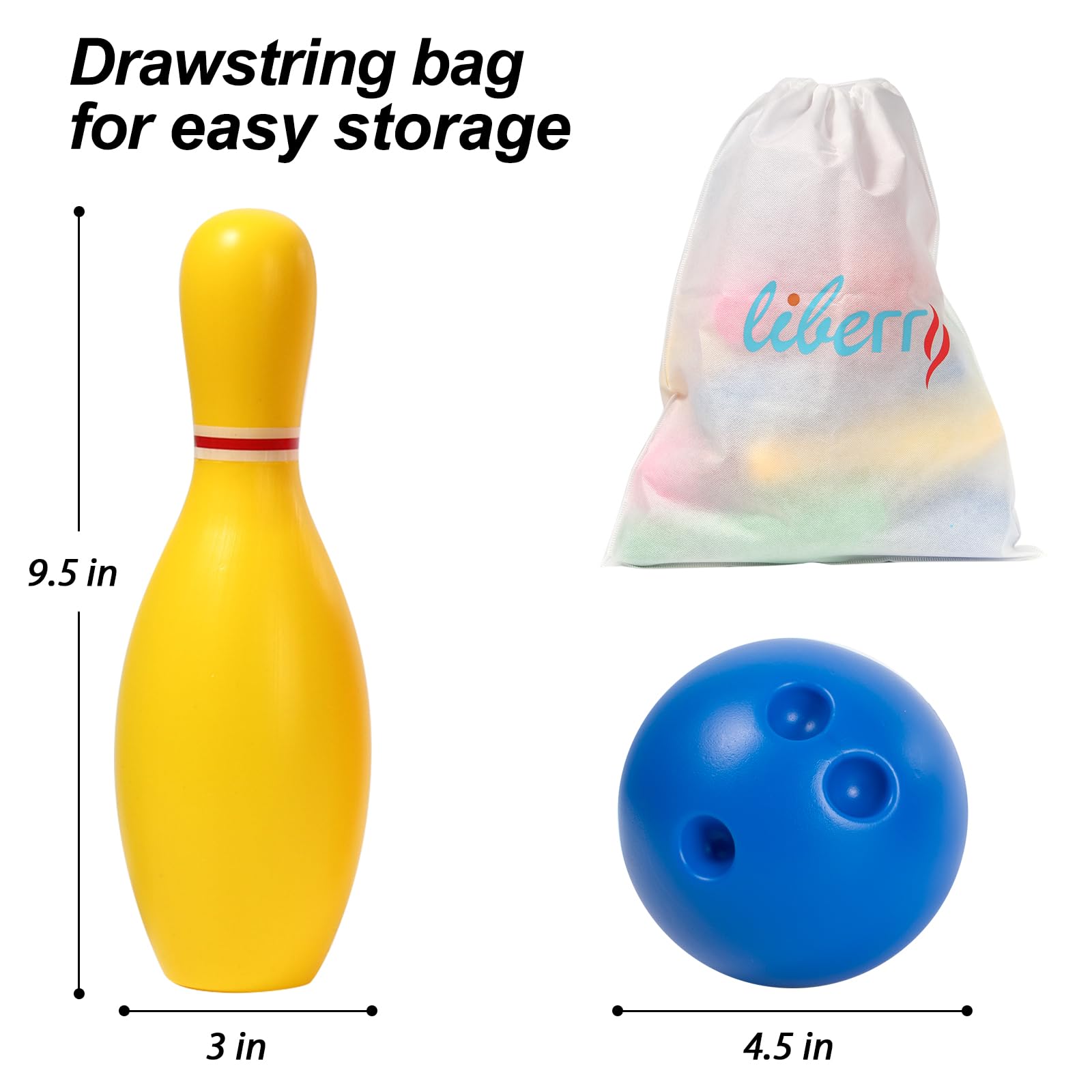 Juego de bolos de juguete para niños de 2, 3, 4, 5 años, incluye 10 pines de plástico y 2 bolas, juegos de actividades para interiores y exteriores, regalos educativos de cumpleaños para niños 3