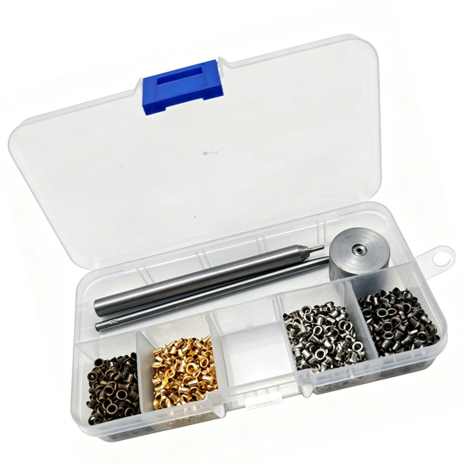 Grommets 2Mm Plated Copper Metal Grommet Set Eyelet Washers Fastener Set with Storage Box for Clothes Shoes Clothing Grommets