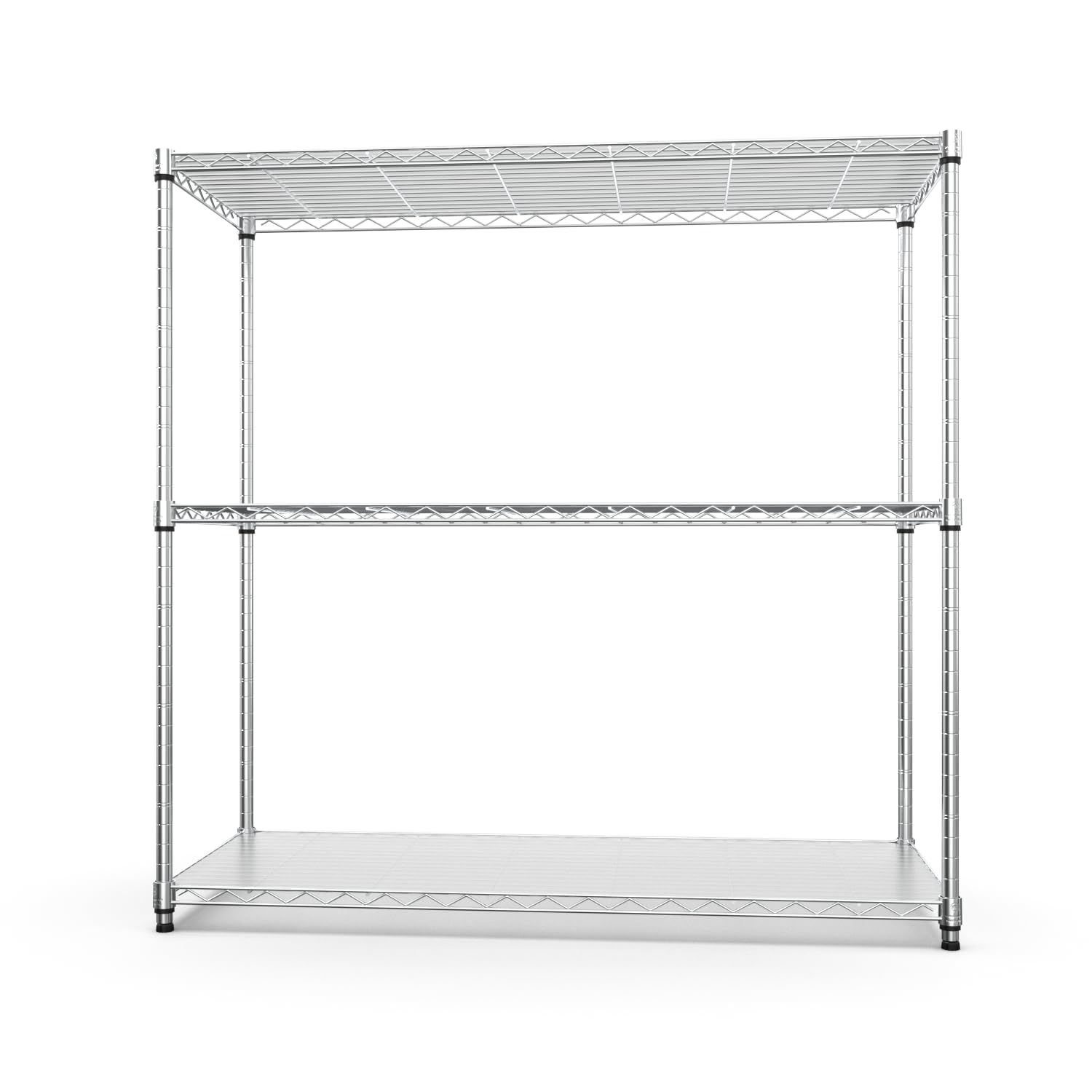 3 Tier NSF Wire Shelf Shelving Unit, 18 x 48 x 48 Inch 1050lbs Capacity Heavy Duty Adjustable Storage Metal Rack with Leveling Feet & Shelf Liners,