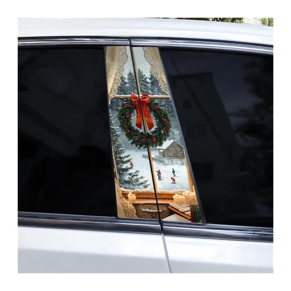 Body Parts 2pcs Car Center Column Decals Window DIY Car B-Pillar Decorative Stickers(H)