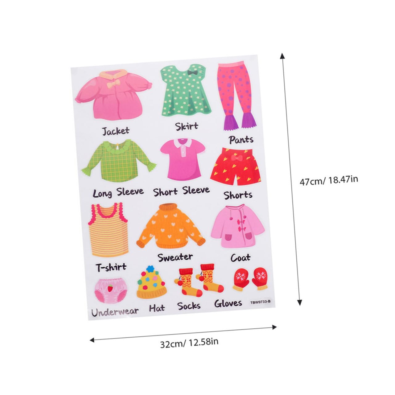 Toddmomy 8 Set adesivi per guardaroba etichetta decalcomanie vestiario guardaroba di abbigliamento vivaio etichette di ordinamento del comò etichette di classificazione dei vestiti pvc