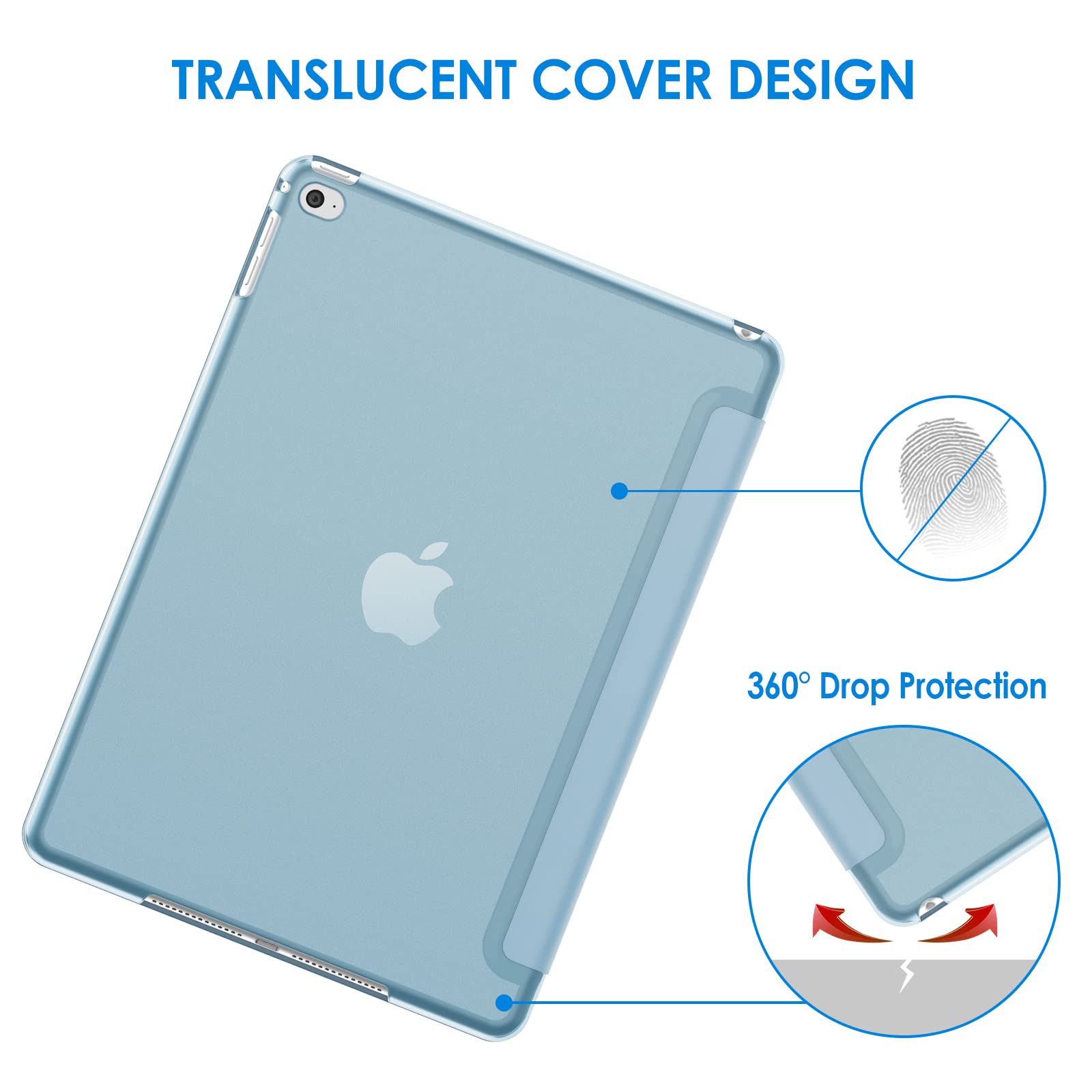 Amazon | JETech iPad Air 2用 ケースカバー (ライトブルー) | 薄型半