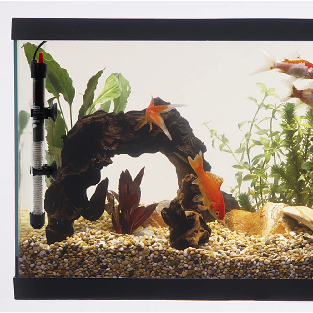 Aquarium-Heizung, 25 W, 50 W, 100 W, 200 W, 300 W, automatische Tauchheizung, Thermostat, Aquariumheizung mit Saugnäpfen, Thermometer, Aufkleber, Tauchheizung (200 W)
