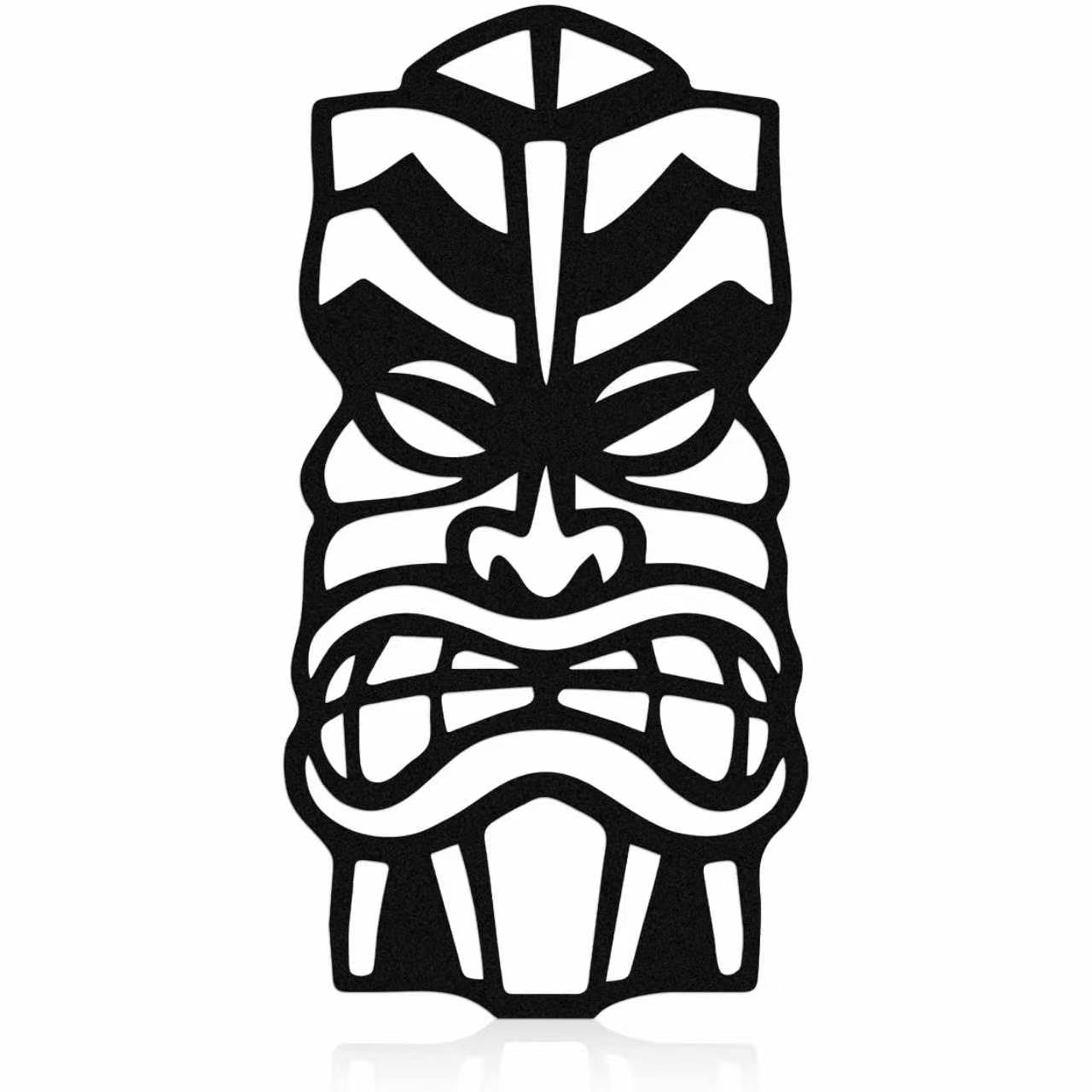 Zckjnoi Black Metal Tiki Mask Wall Decor, Cool Hawaiian Decorations for Luau Party, Tiki Partys, Tropical Theme Party, Hawaiian Themed Partys,Tikis Wall Sign, Tikis Gifts, Island Decor