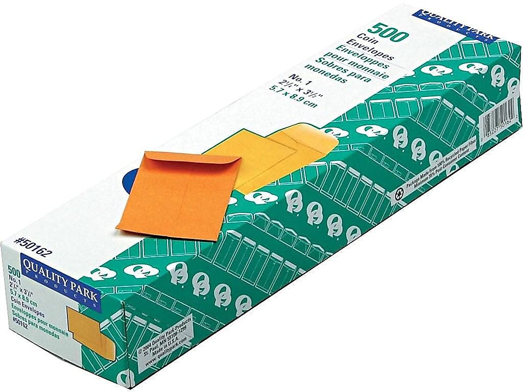 Quality Park Quality Park 50162 Enveloppes gommées pour devises Marron 6,3 x 8,9 cm