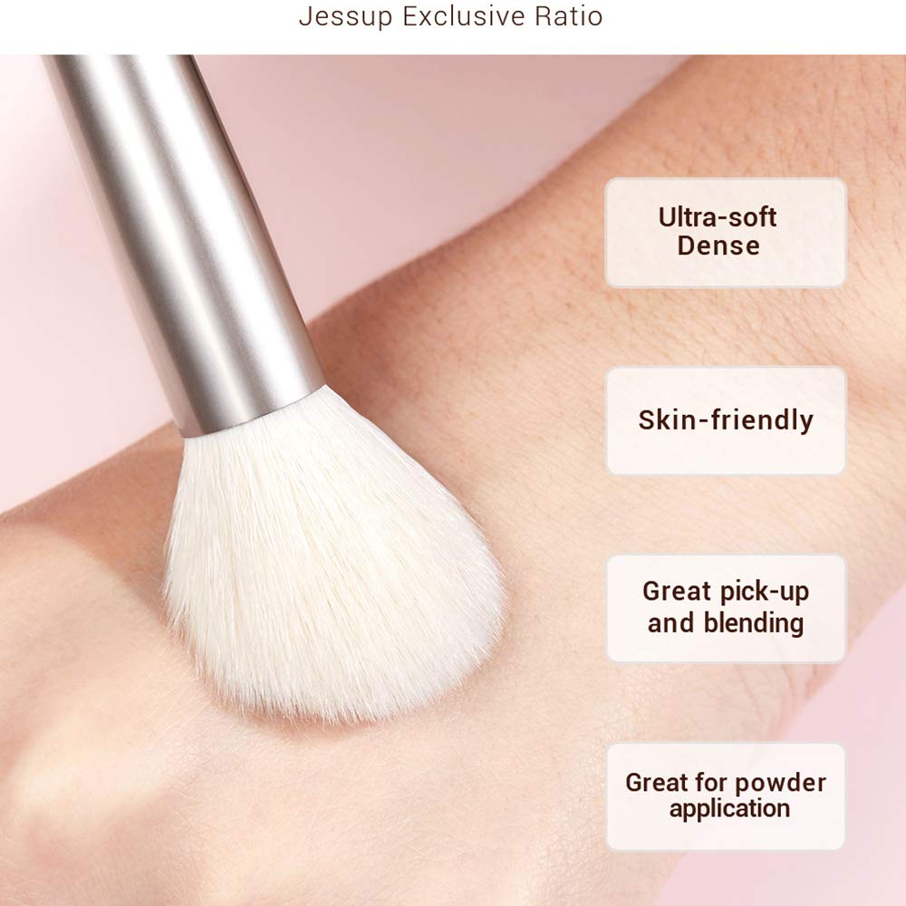 Jessup Lot de 25 pinceaux de maquillage professionnels pour fard à paupières, poudre, fond de teint, blush, anti-cernes avec boîte de rangement pour produits cosmétiques, Blushing Bride T295