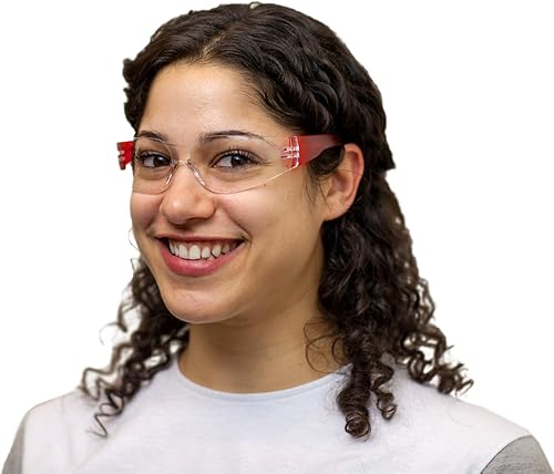 Miniatura 15 de SAFE HANDLER BISON LIFE Clear Lens Color Temple Safety Glasses One Size, Adult, Youth, Clear Protective Polycarbonate Lens Color Temple, Red, 96