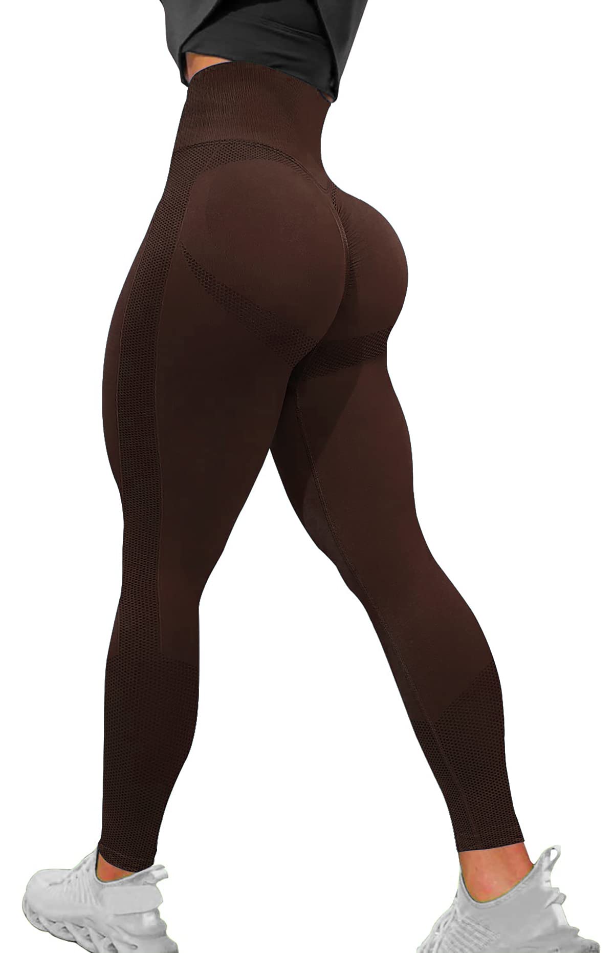 Vozobi Tiktok Trending Leggings Women's High Waist Smile Contour Booty Leggings Scrunch Butt Lift Workout Seamless Yoga Pants — view 68