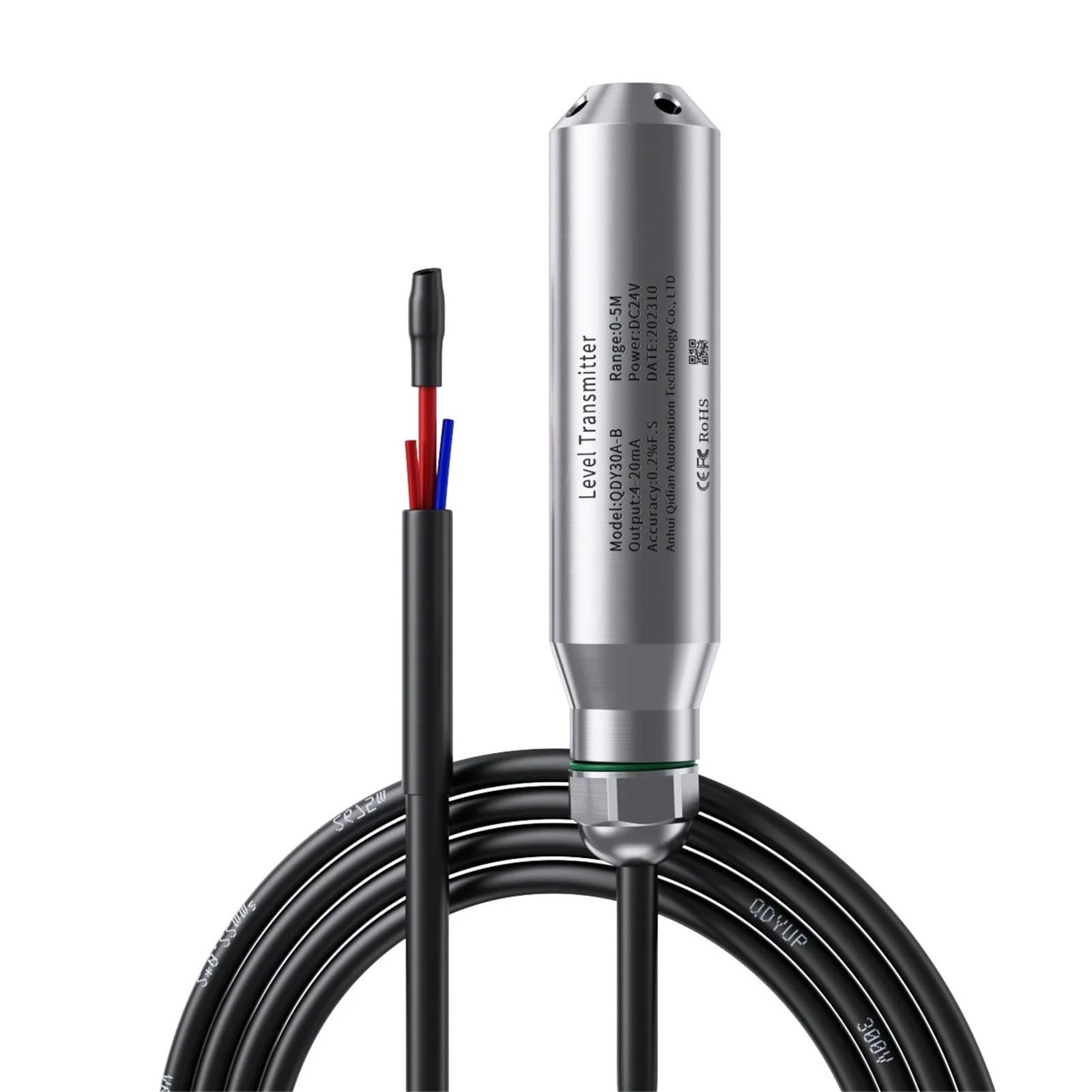 Sonda de sensor nivel líquido agua hidrostática 0-10 m Salida V 1-5 Transductor Transmisor sumergible 1 pieza(Output 1-5V,2M Rnage 4M Cable)