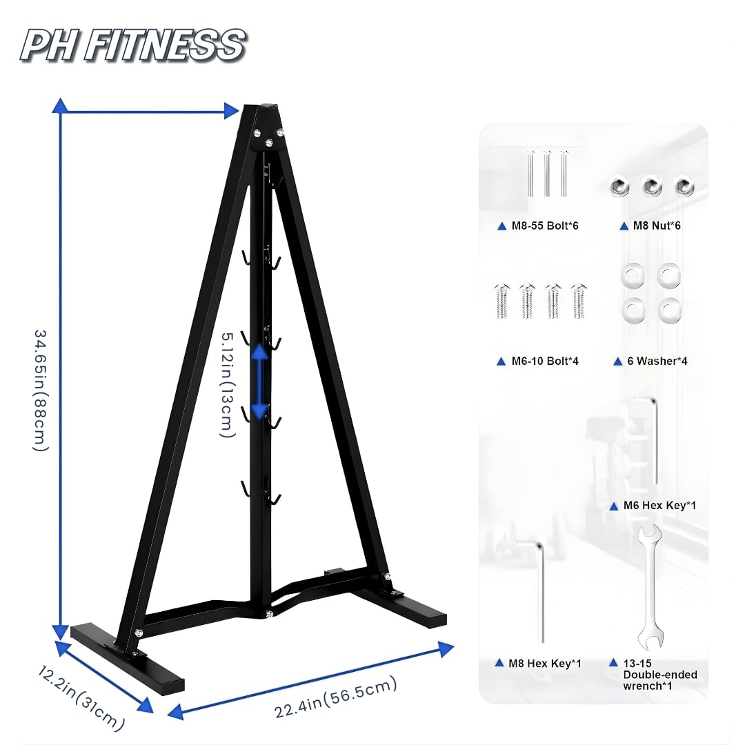 PH Fitness Set di accessori per cavi multipresa – 5 e 7 pezzi raccordi per cavi con allungamento A-Frame opzionale – Pulldown per l'allenamento della schiena