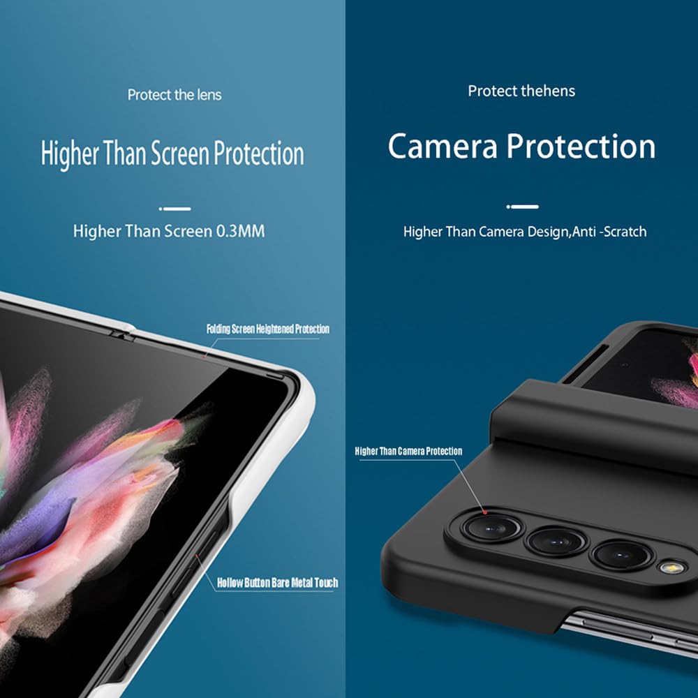 Custodia pieghevole ultra sottile per Samsung Galaxy Z Fold 4 5G Fold4 Fold3 Fold 5 Custodia rigida color caramello con protezione completa a 360 gradi,5,Per Samsung Galaxy Z Fold 3