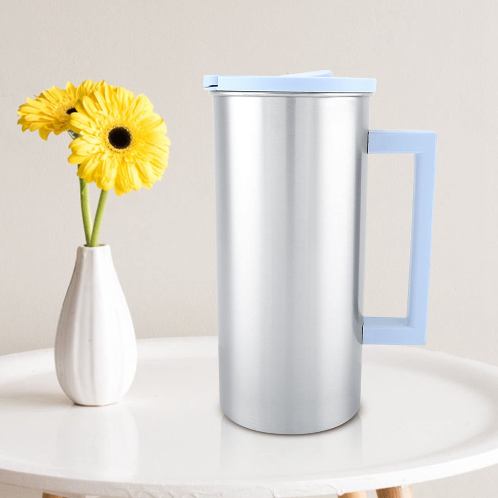 Pichet à Eau en Verre 1,8 L - Moderne, Bleu, pour Thé et Infusion